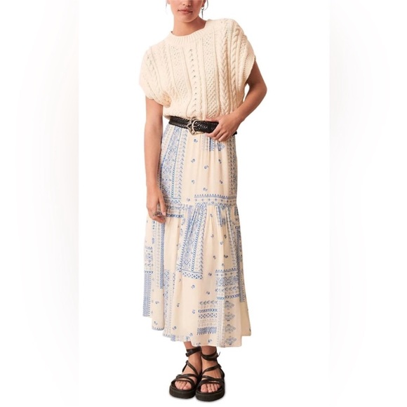 NWT Madison d’Amelie Blue & Cream Two Piece Top & Skirt Set - Picture 4 of 9